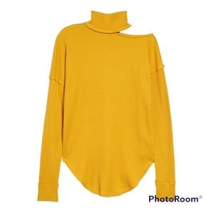 Free People Mustard Long Sleeve Top